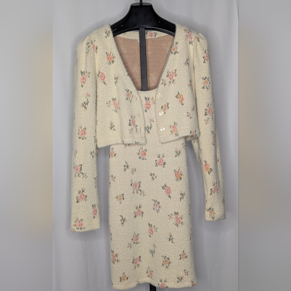 Daily Practice by Anthropologie Floral Printed Sweater Dress Set Size Large